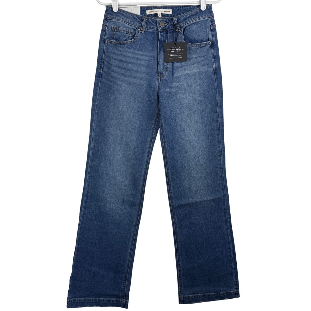 Define Your Inspiration DYI Womens High‎ Rise Wide Leg Light Wash Denim Jeans 27